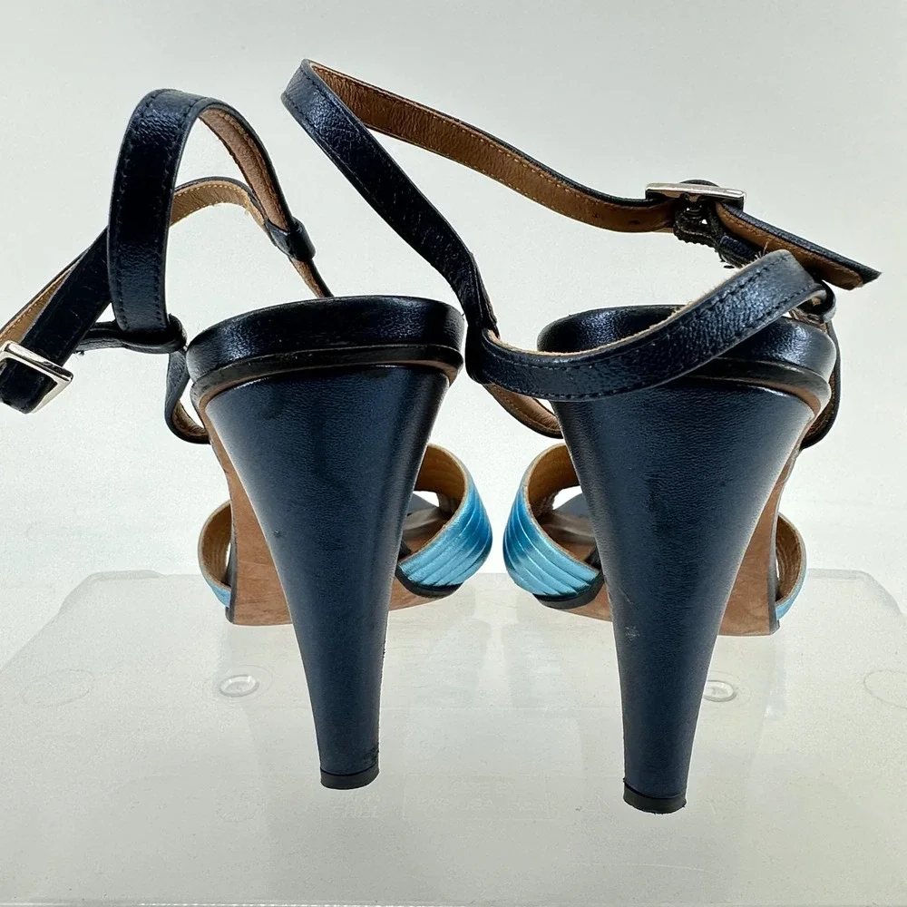 Veronica Beard Metallic Heeled Sandals Designer Luxury Shimmer Womens 40 US 10